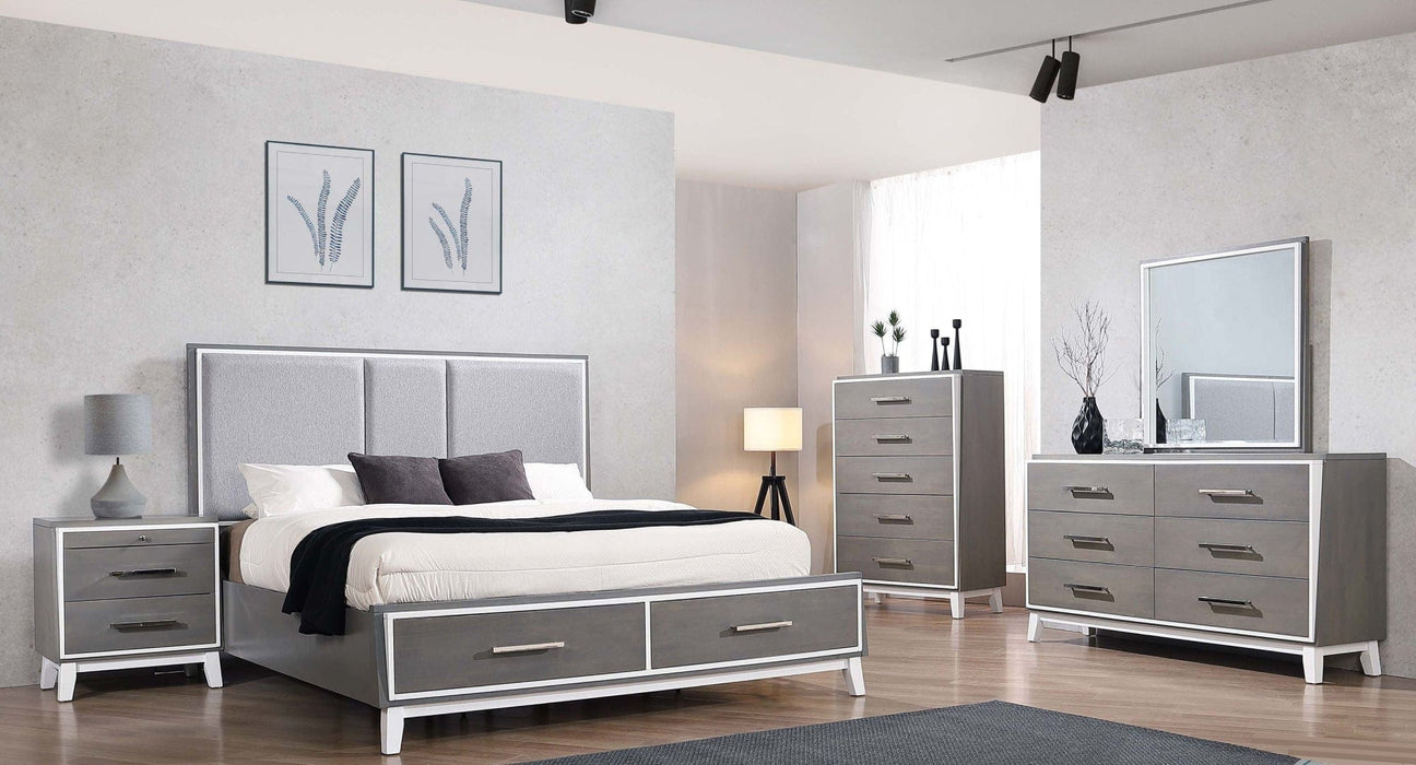 Zephyr White Wood Queen Bedroom Set