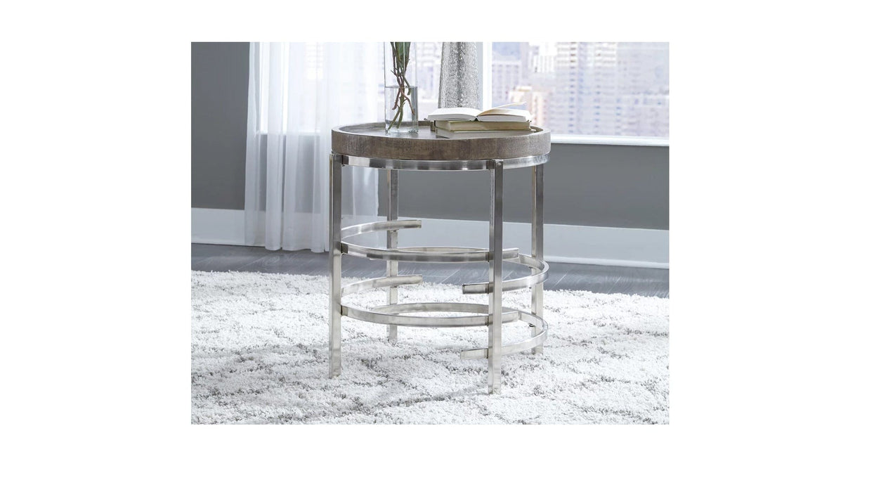 Zinelli Gray Wood And Metal End Table