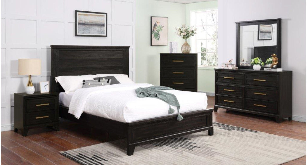 ZM Brown Wood Queen Bedroom Set